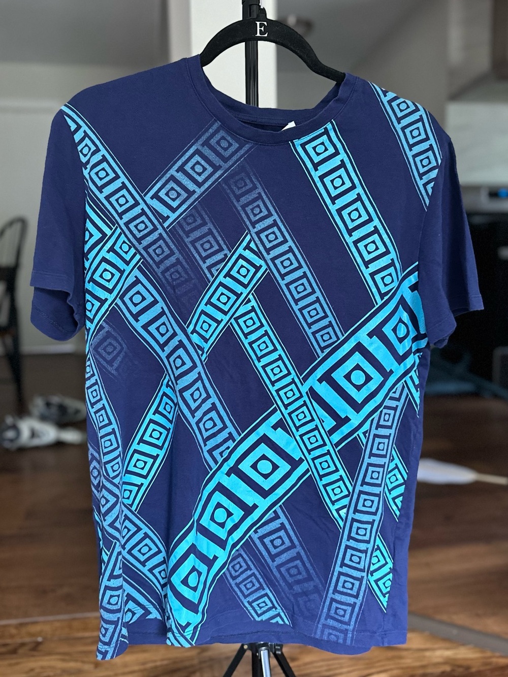 Men's Navy Blue Versace T-Shirt